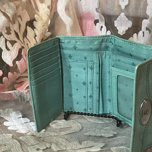 Fossil women’s trifold wallet Teal green - Picture 4 of 6